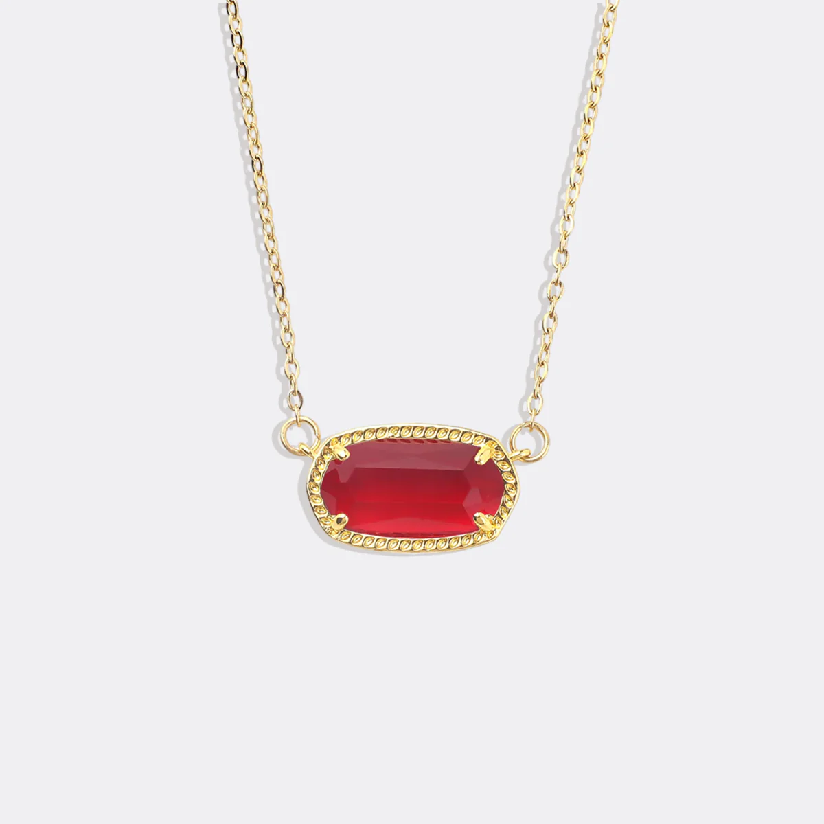 Oval Birthstone Pendant Necklace