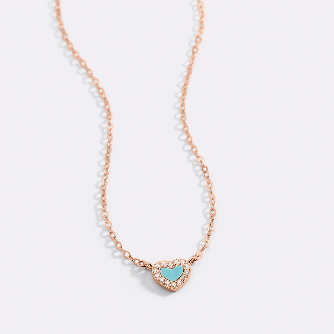 Tiny Turquoise Heart Choker