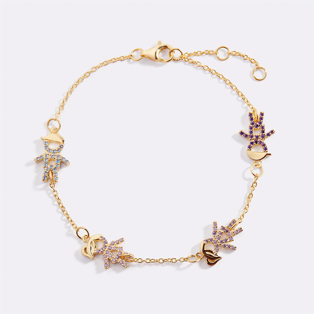 Personalized Mom Bracelet With Birthstone Kids