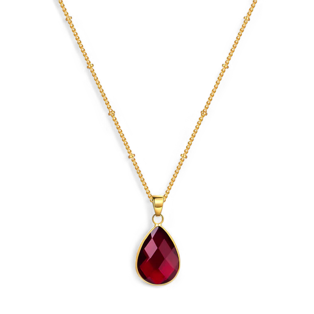 Birthstone Drop Pendant Necklace