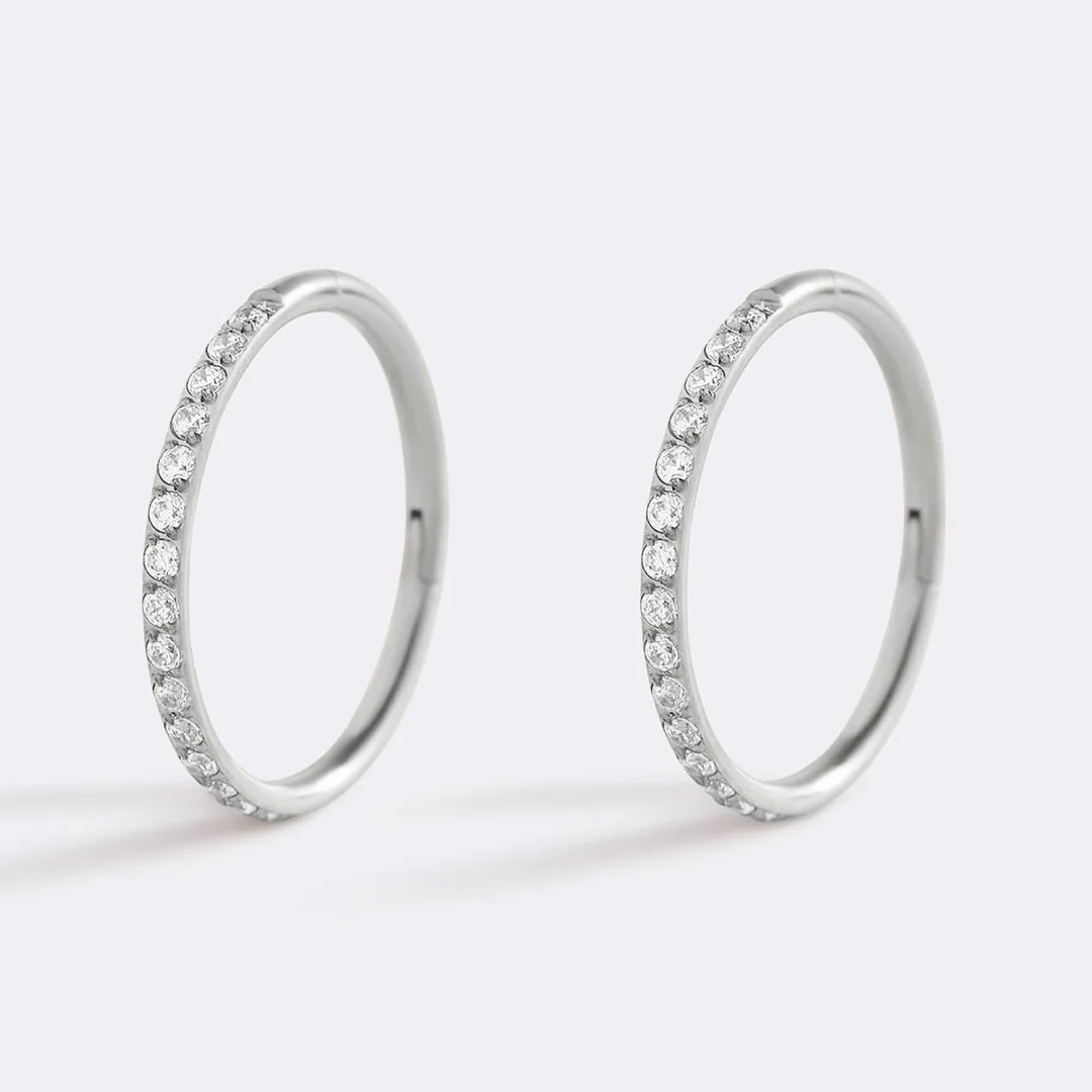 Eternity Crystal Cartilage Hoop Earrings | 16g