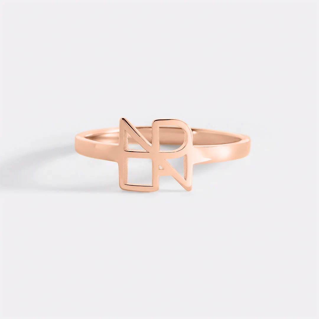 Monogram Name Ring