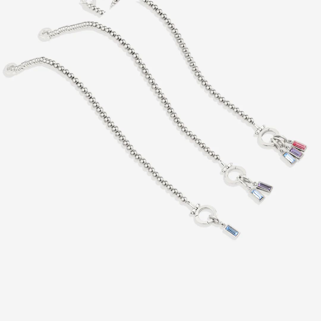 Mint Beaded Birthstone Charm Bracelet