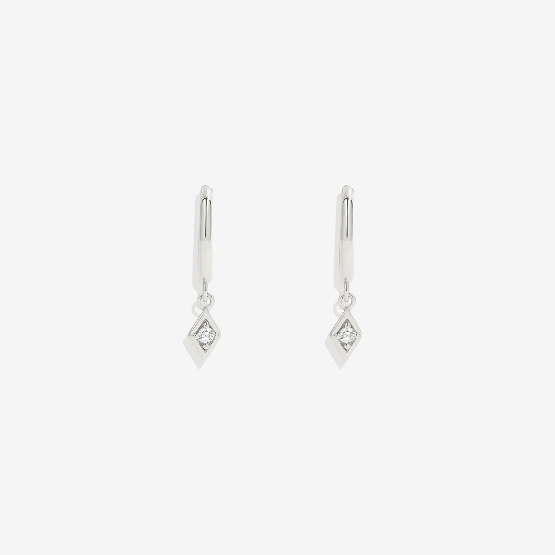 Dainty Diamond Charm Earrings