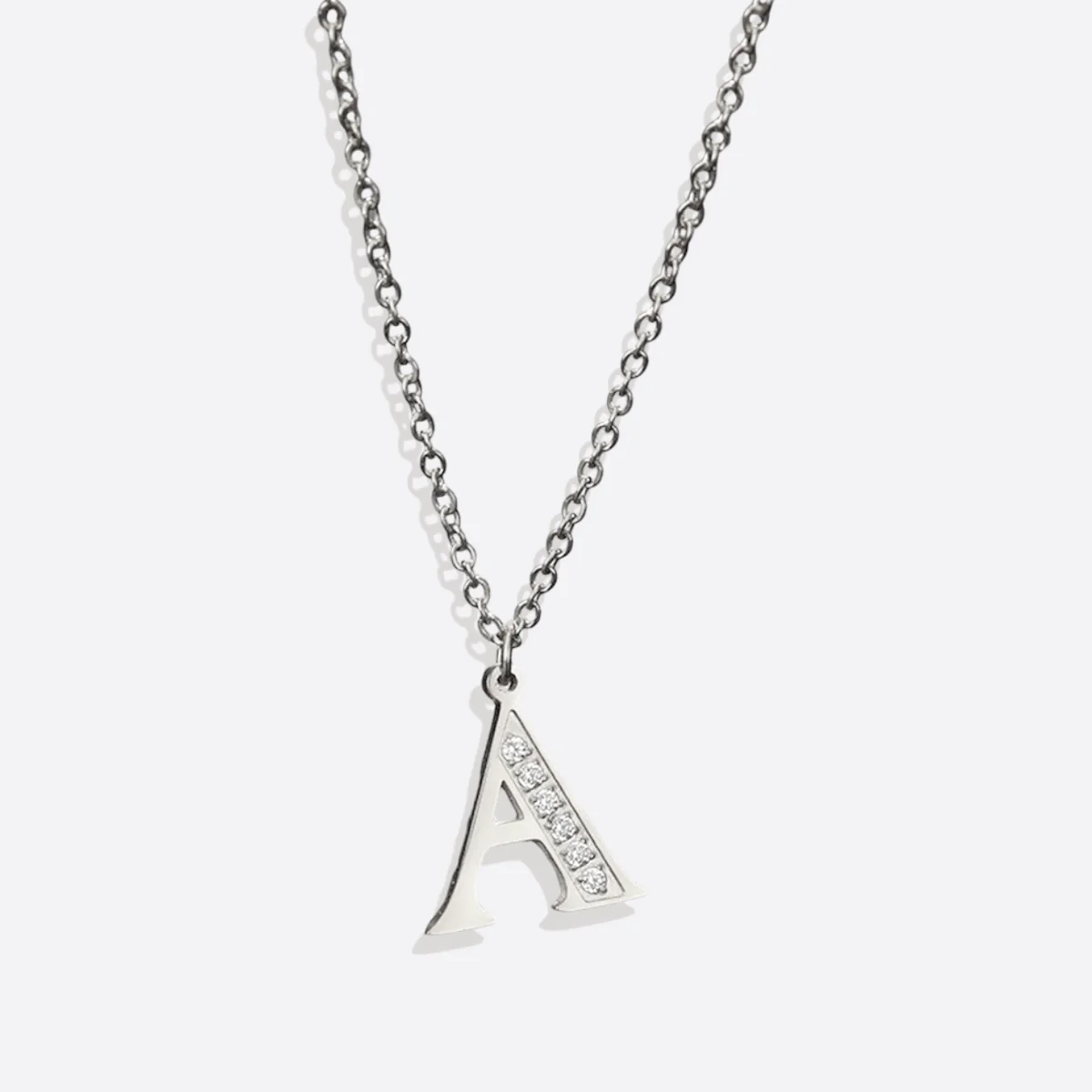 Crystal Accent Letter Satellite Necklace