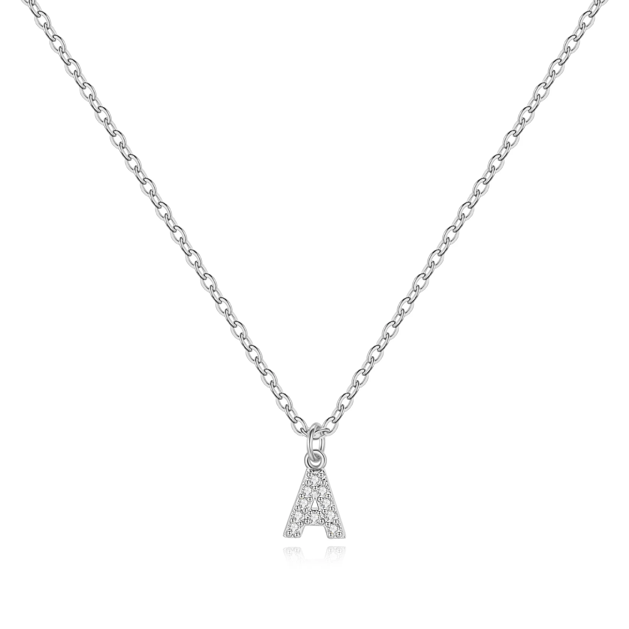 Pavé Uppercase Initial Necklace
