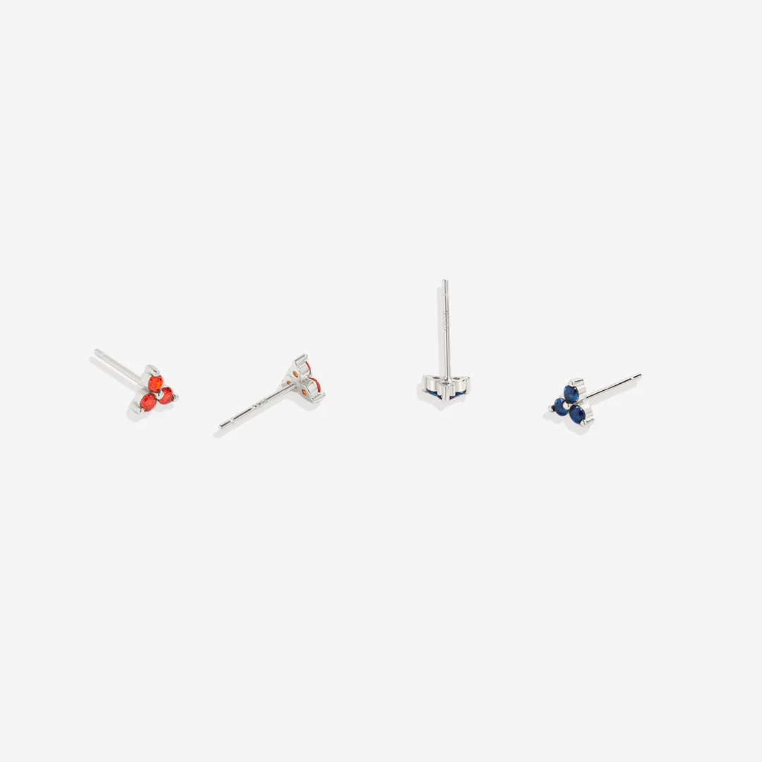 Trinity Birthstone Stud Earrings