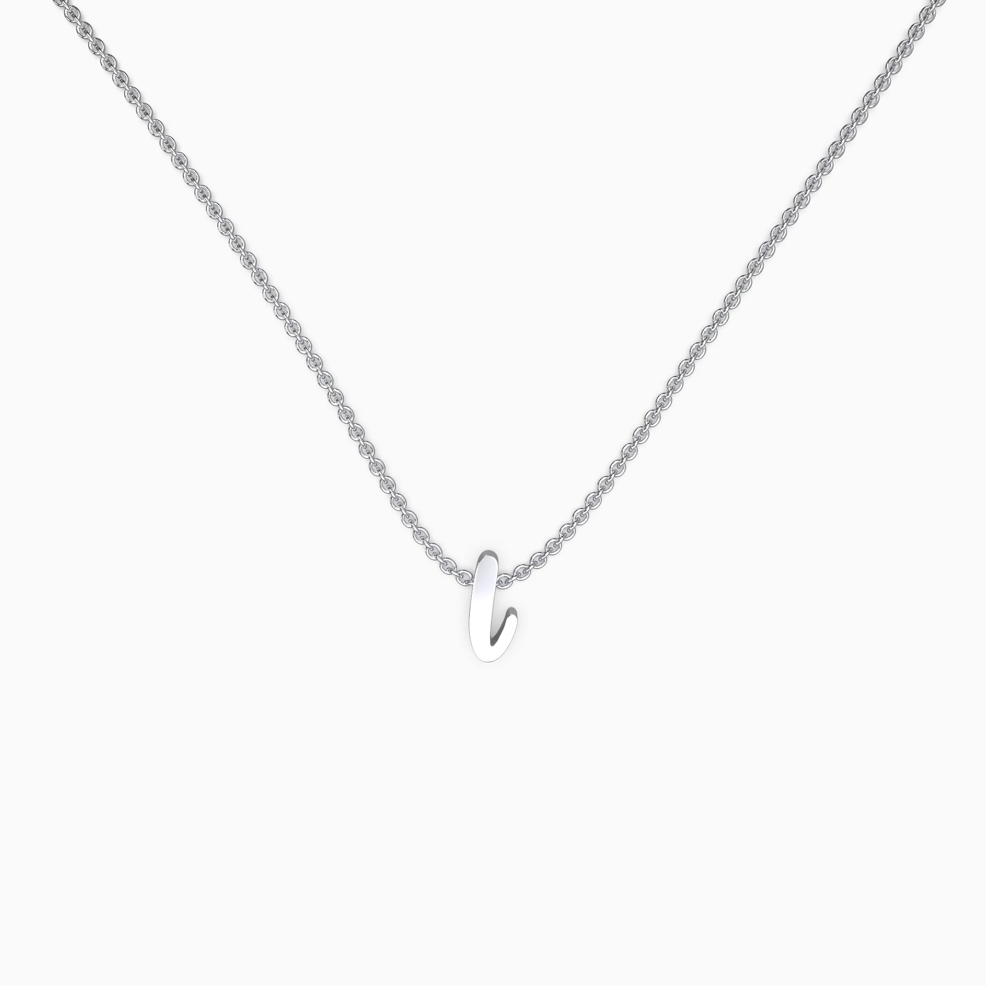 Tiny Script Initial Necklace