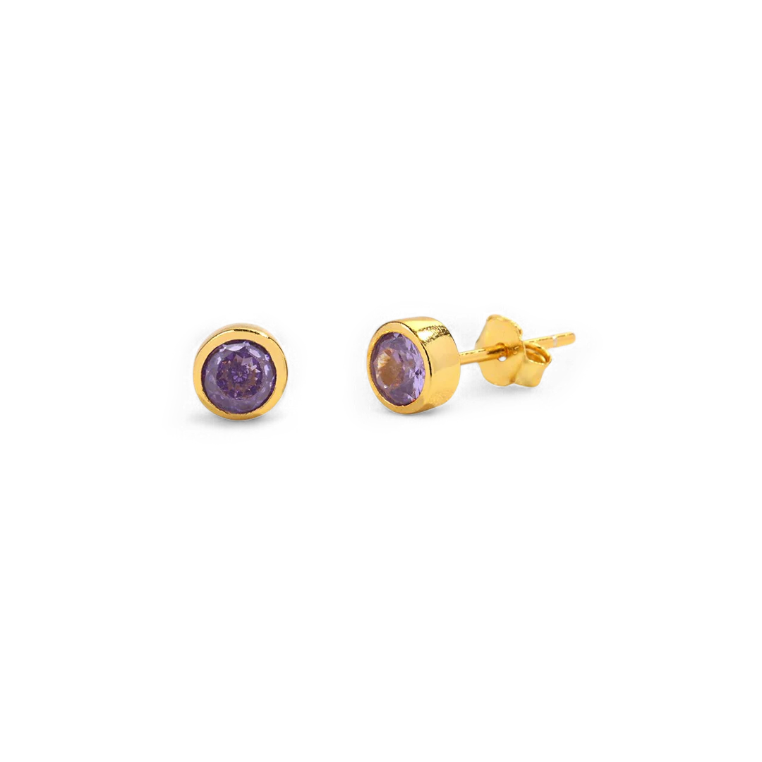 Birthstone Bezel Studs