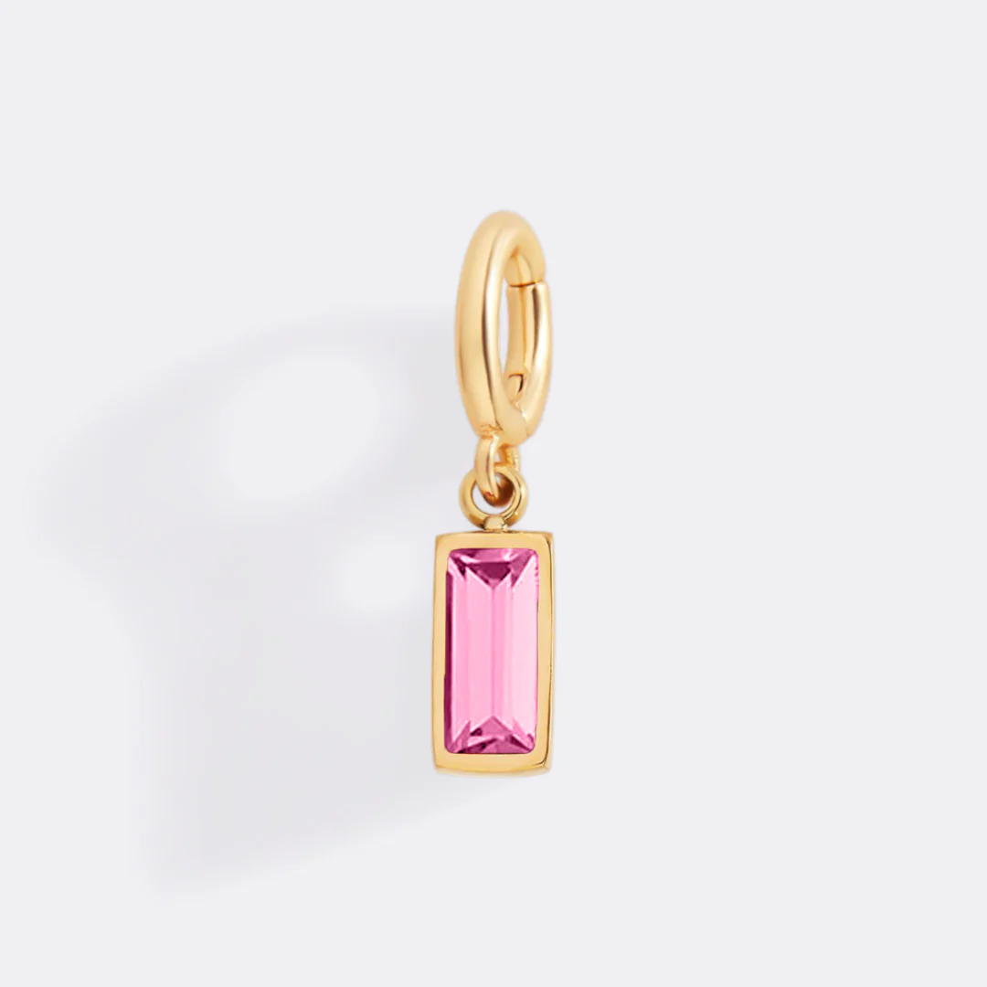 Dainty Baguette Birthstone Charm