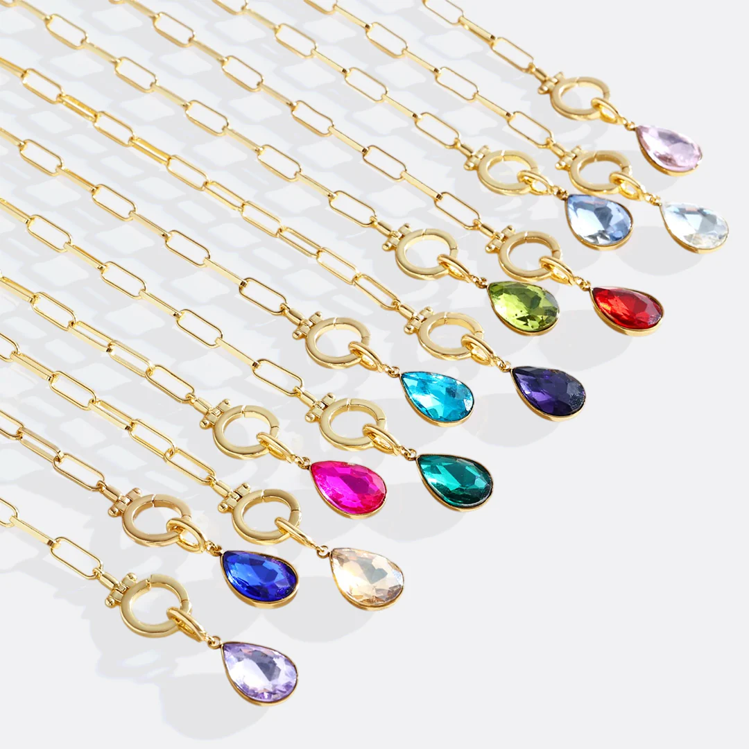 Teardrop Birthstone Charm