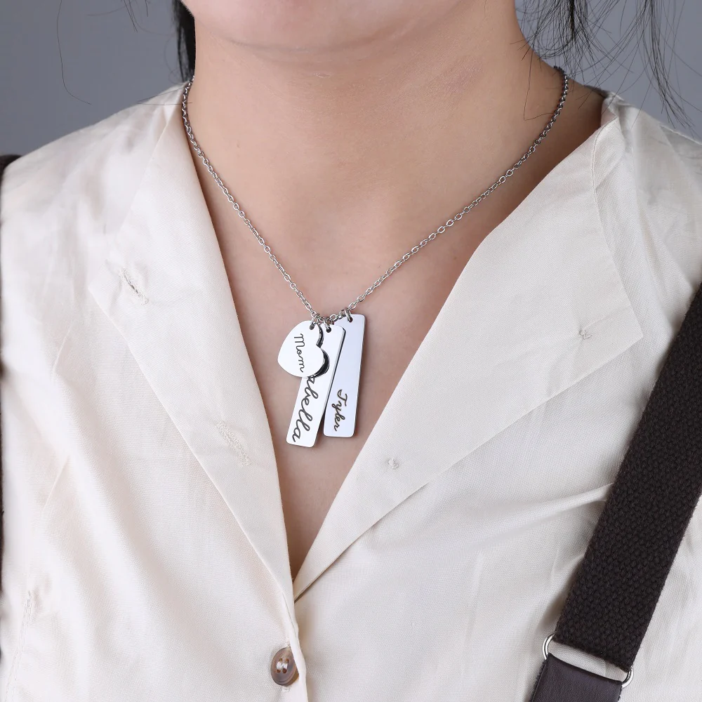 Engraved Heart Pendant Necklace • Best Friend Gift