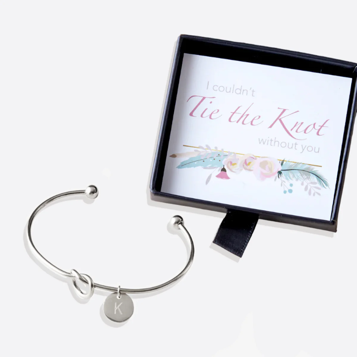 Personalized Tie the Knot Bracelet • Bridesmaid Gift Bracelet
