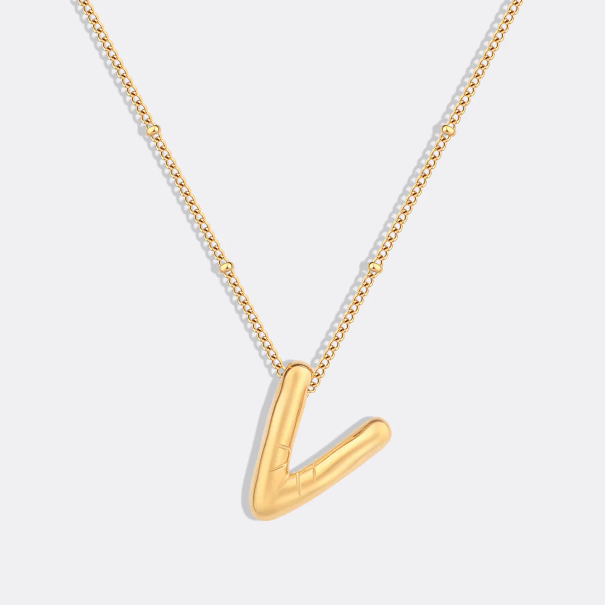 Balloon Initial Necklace with Satellite Chain