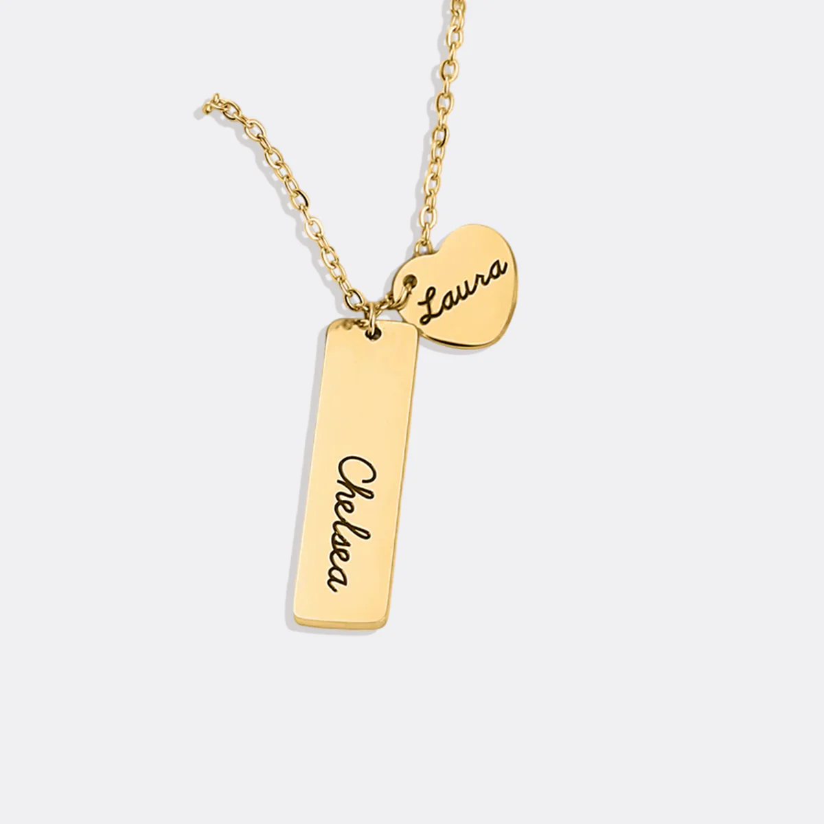 Engraved Heart Pendant Necklace • Best Friend Gift