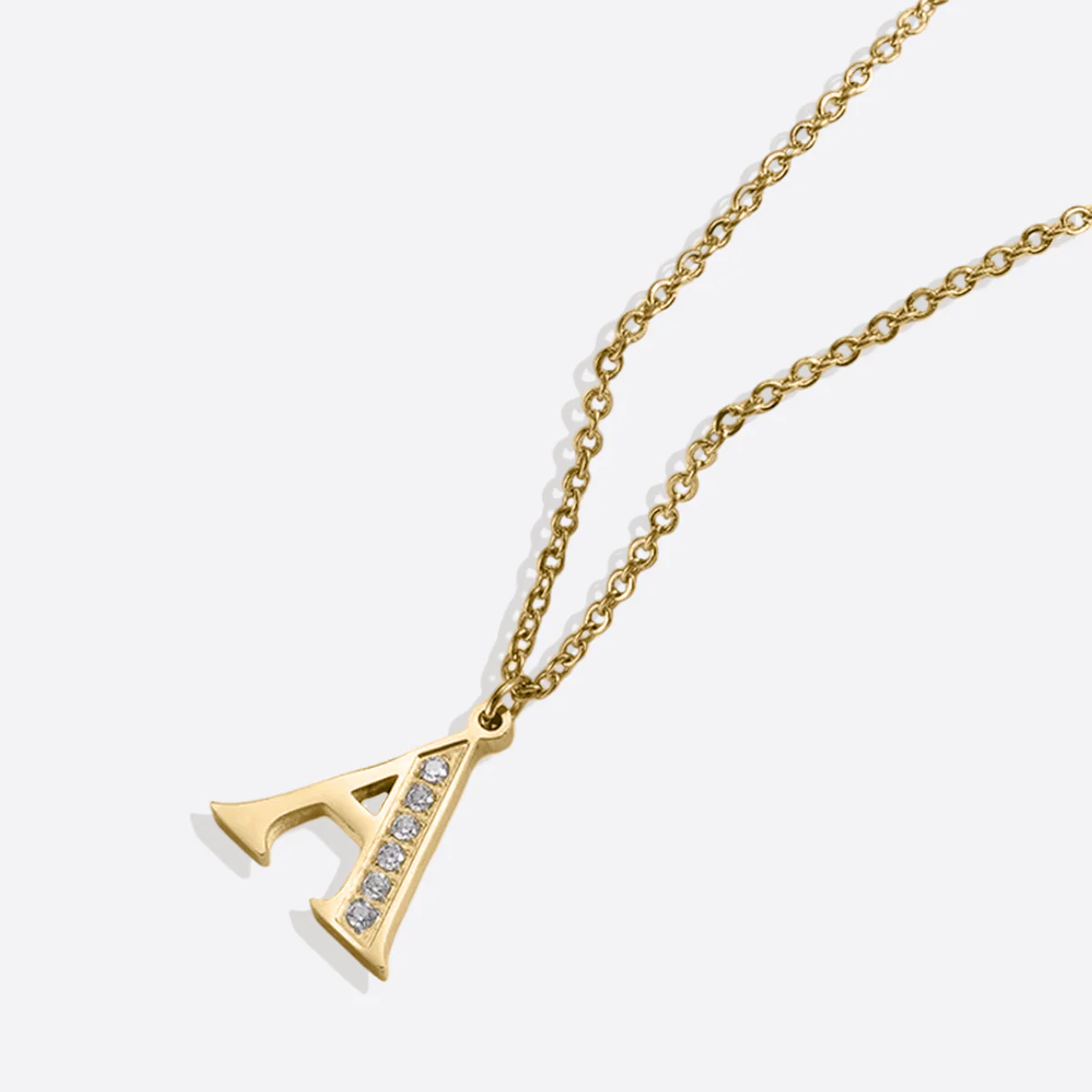 Crystal Accent Letter Satellite Necklace