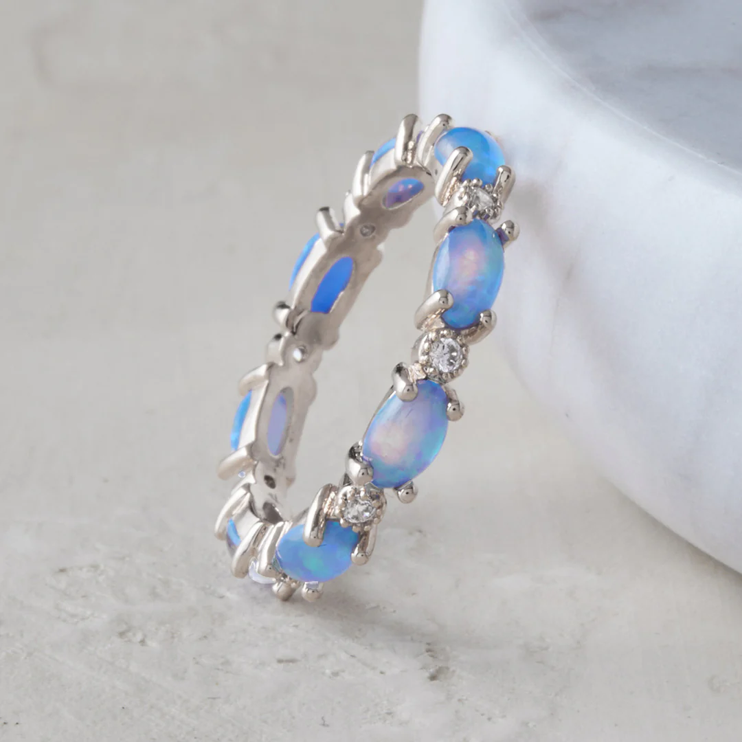 Eternity Fire Opal Ring