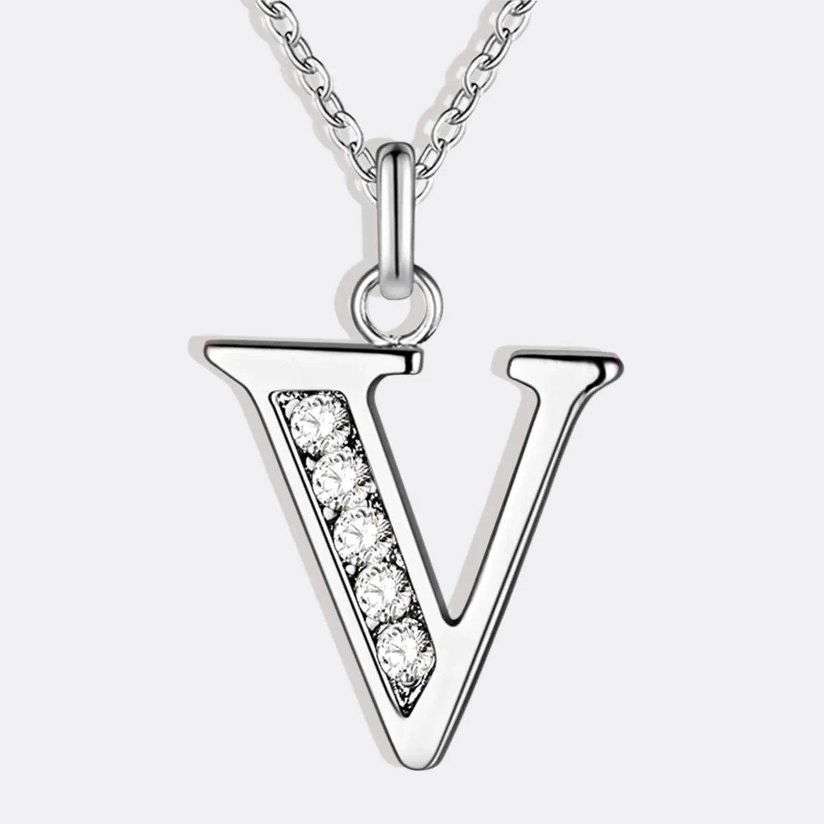 Crystal Accent Letter Satellite Necklace