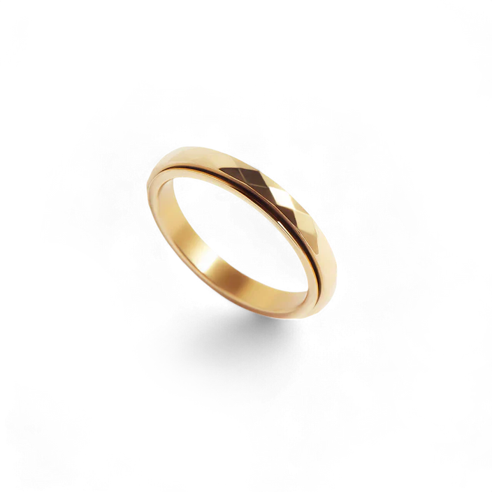 Dainty Hammered Band Spinning Fidget Ring