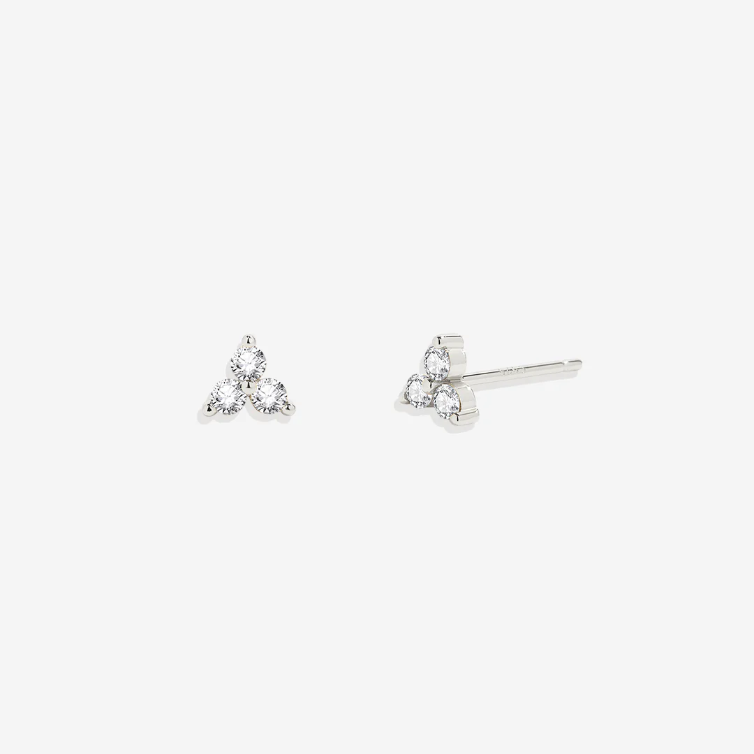 Trinity Birthstone Stud Earrings