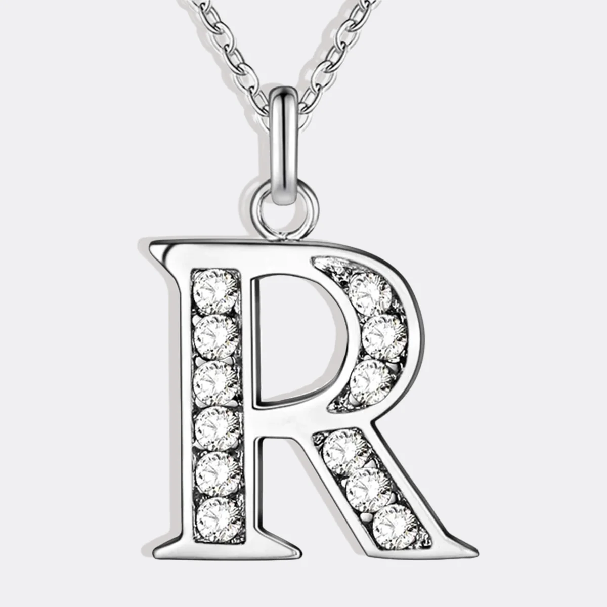 Crystal Accent Letter Satellite Necklace