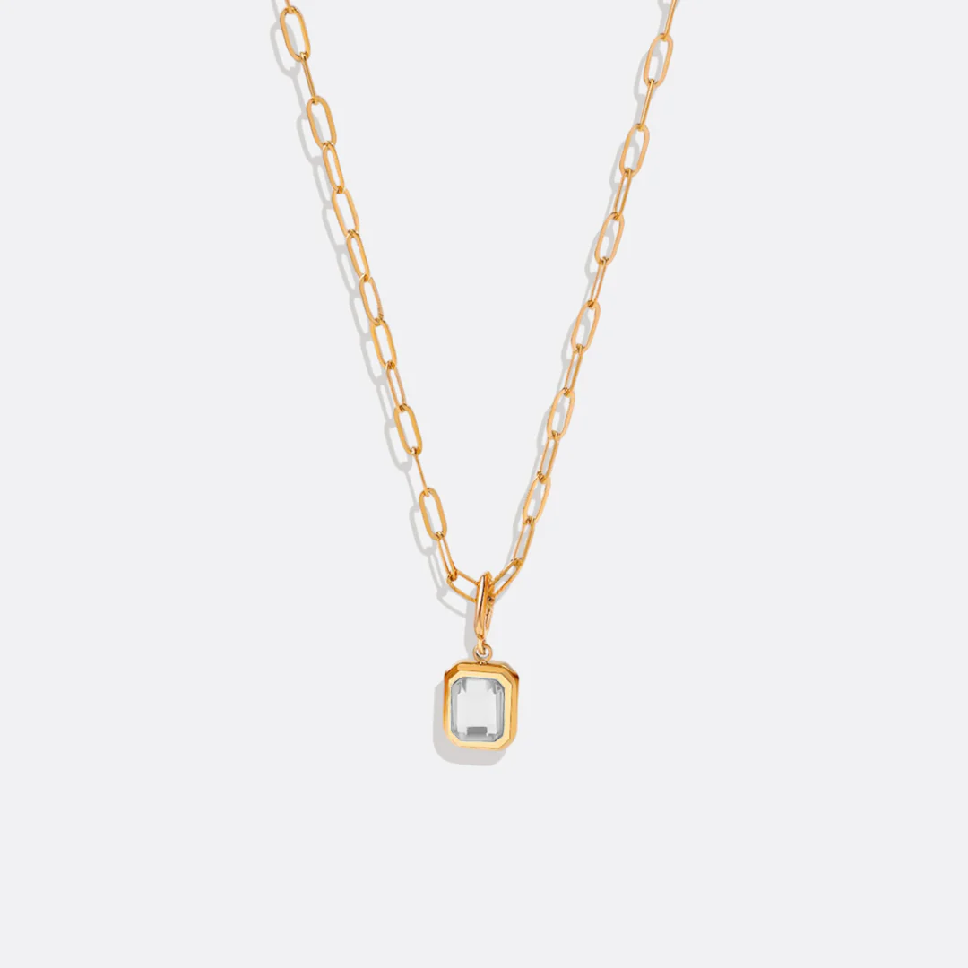 Baguette Birthstone Necklace