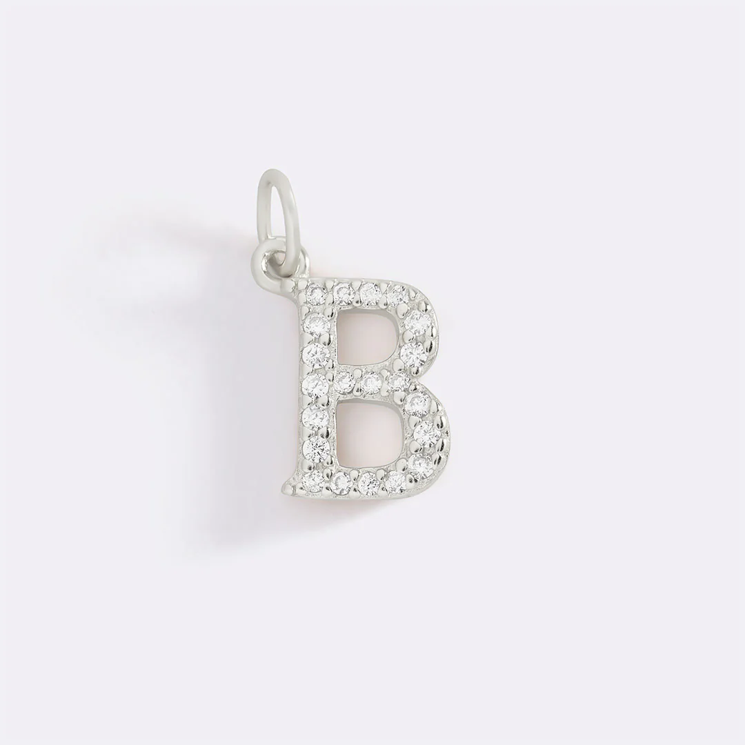 Dainty Pave Initial Charm