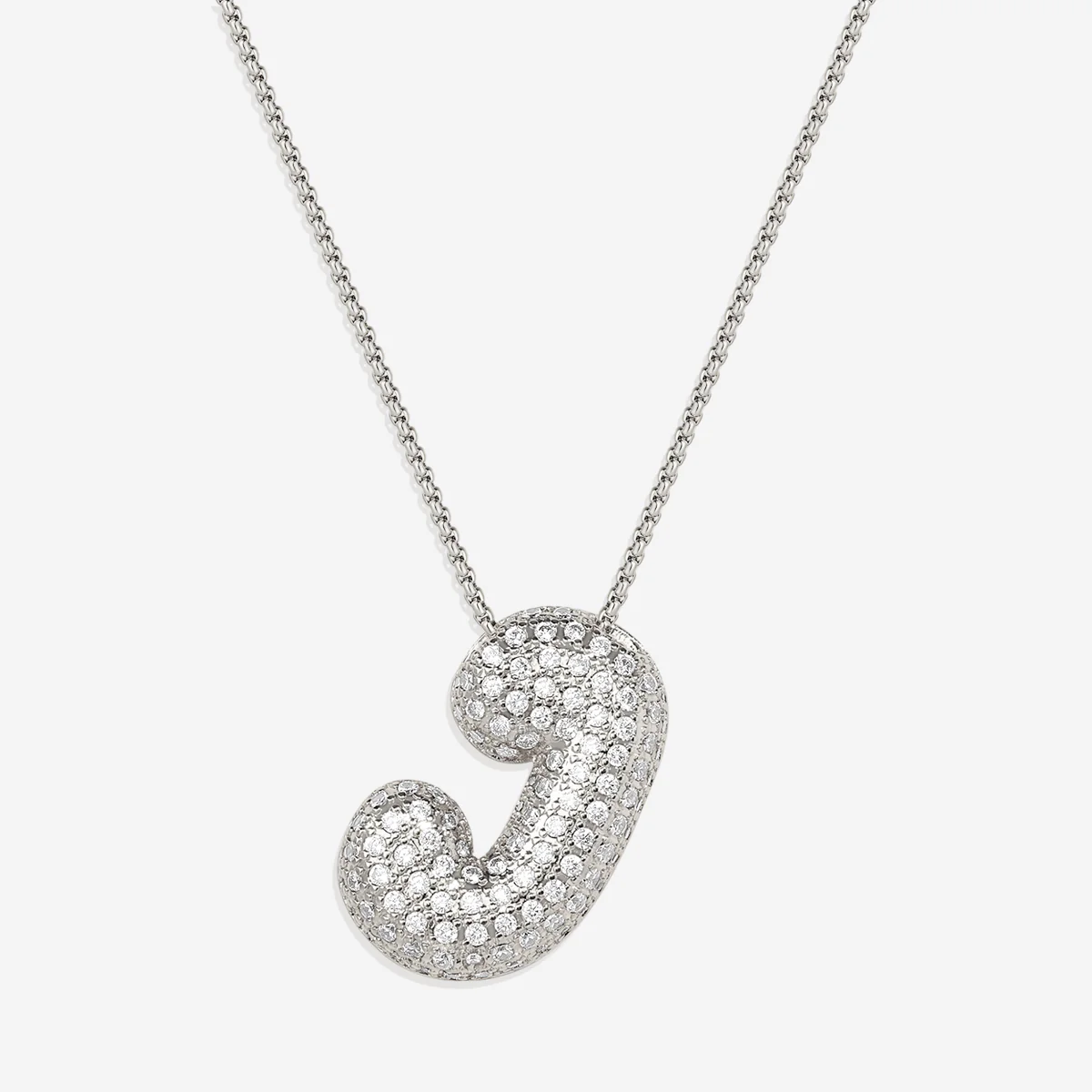 Pave Bubble Initial Necklace