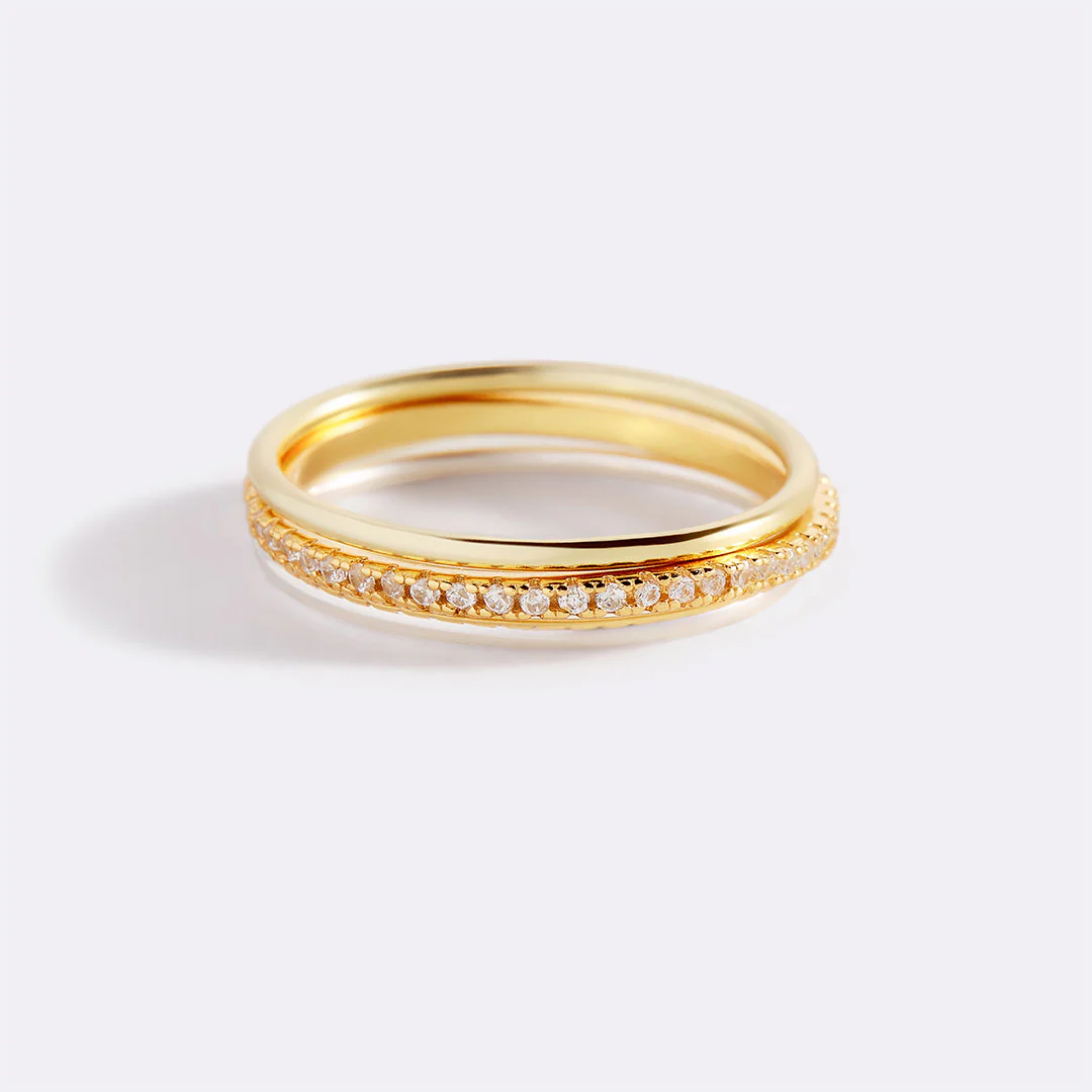 Gold and Silver Stacking Ring Set