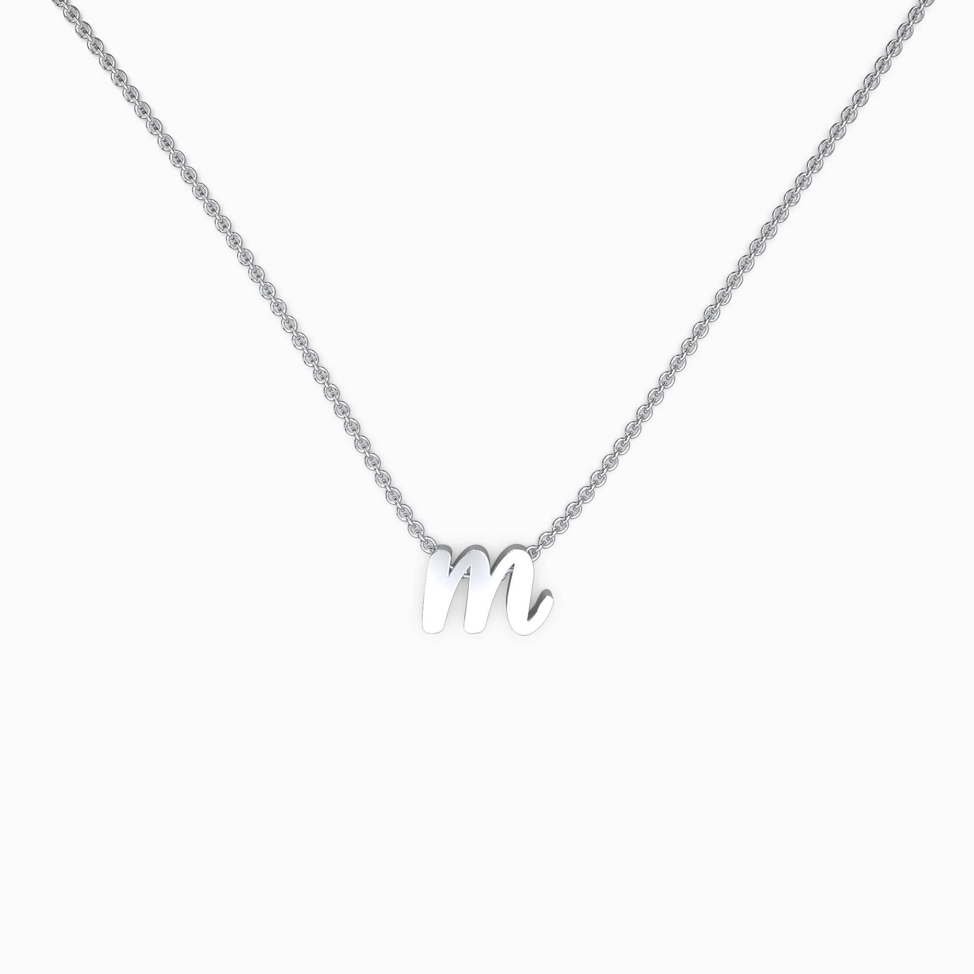 Tiny Script Initial Necklace