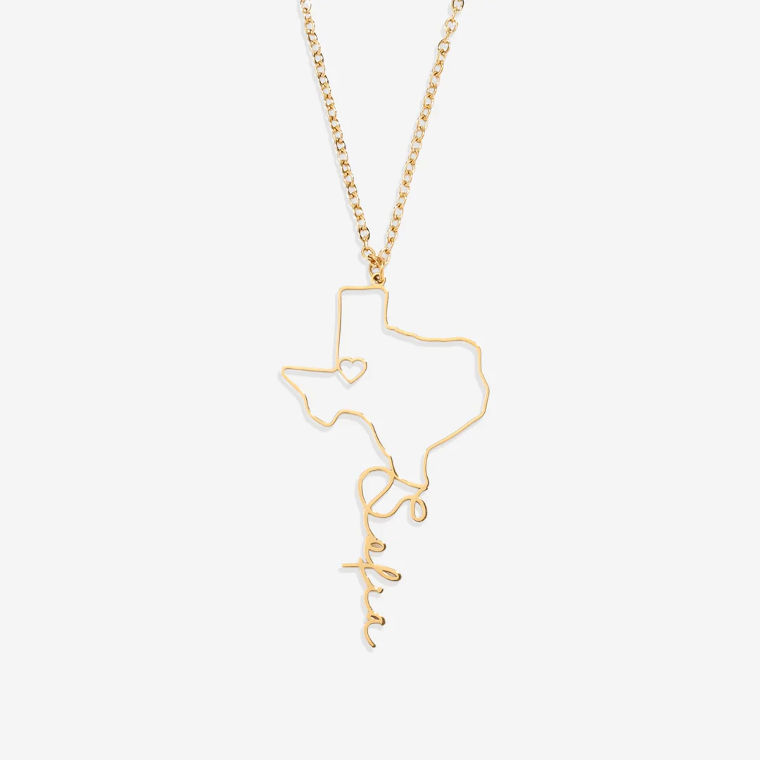 Home State Name Necklace
