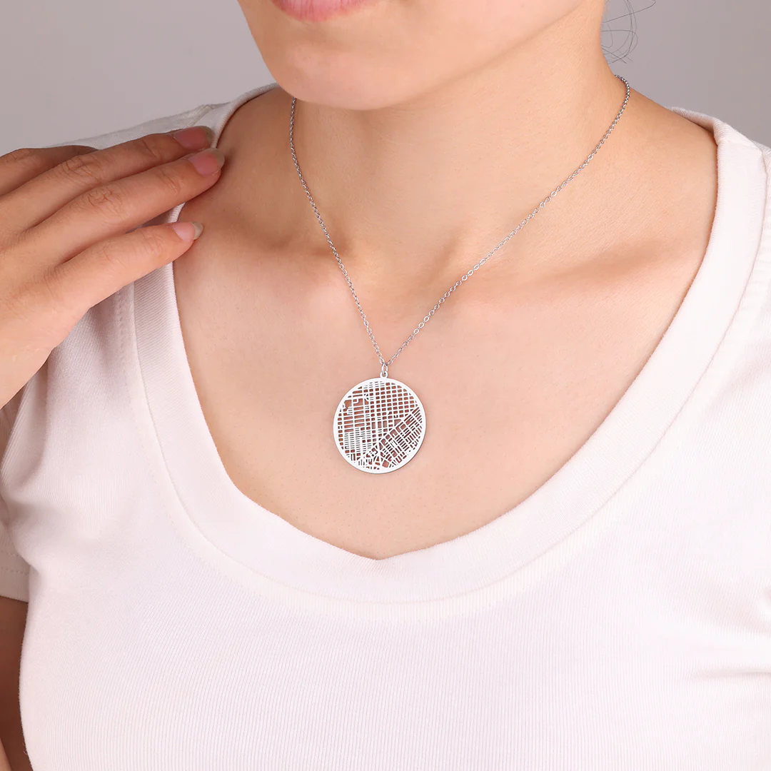 Custom Map Pendant Necklace