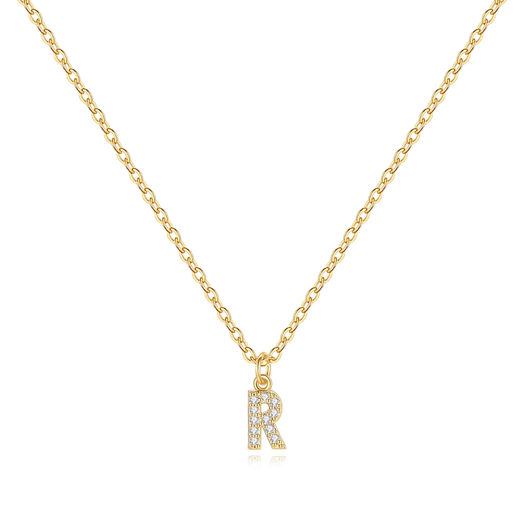 Pavé Uppercase Initial Necklace