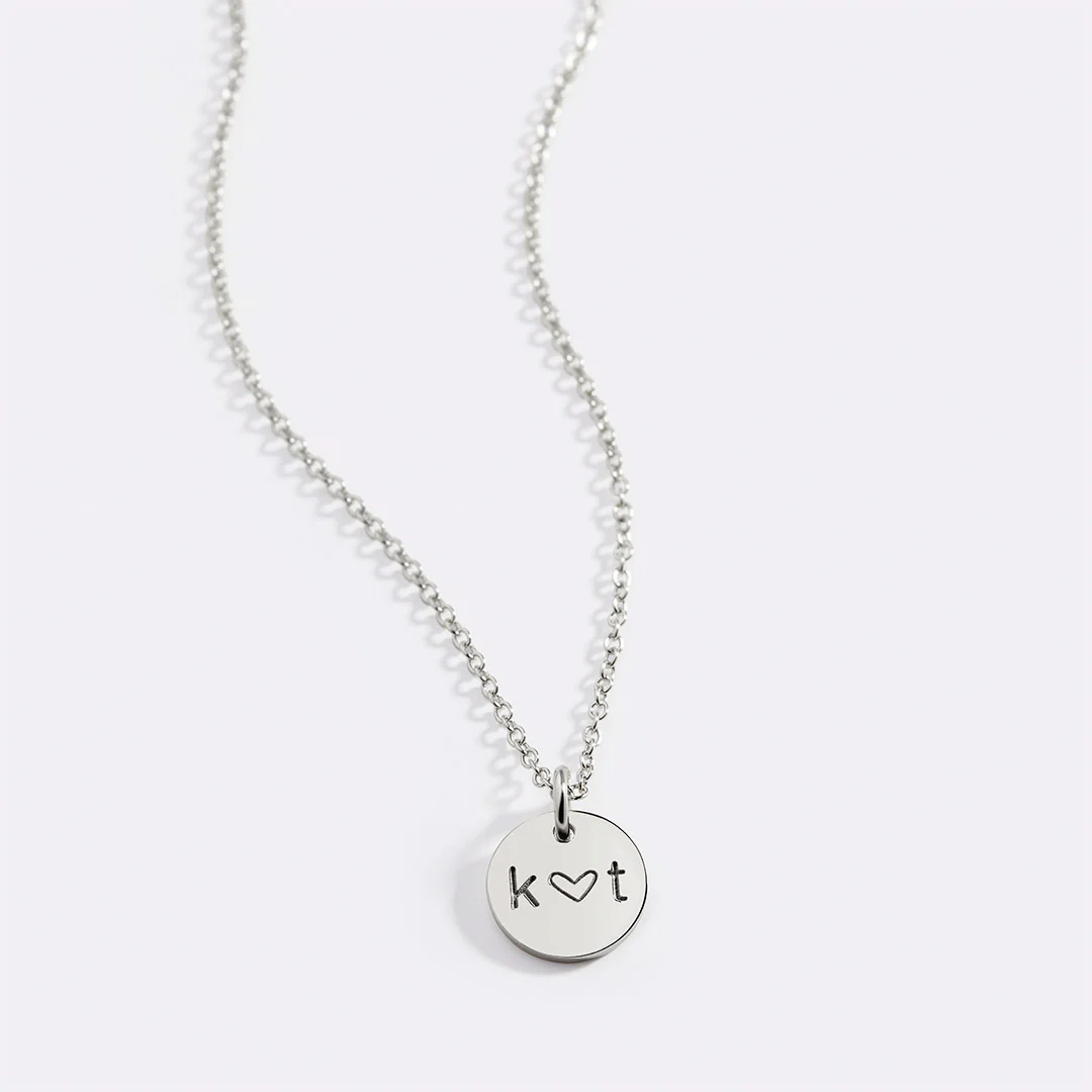 Love Disc Initial Necklace