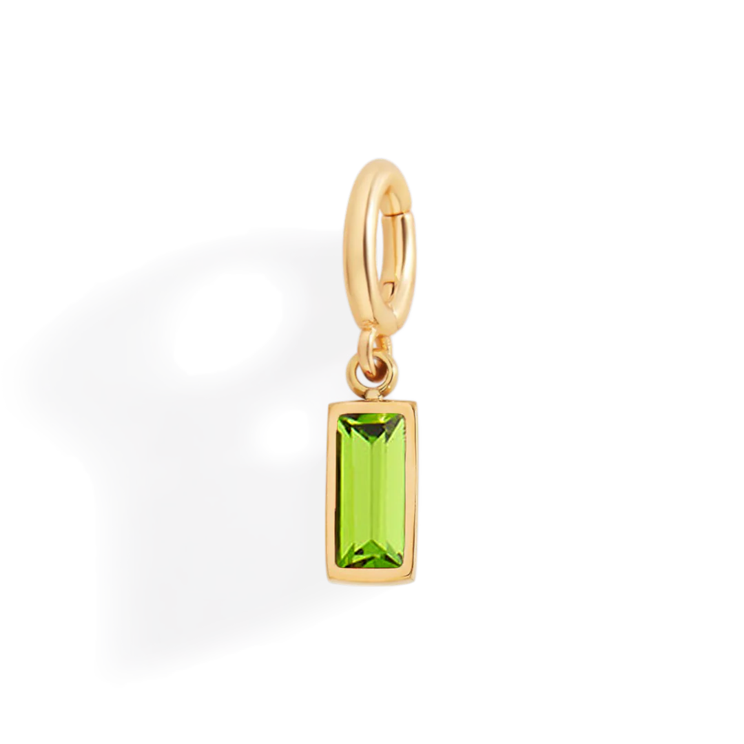 Dainty Baguette Birthstone Charm