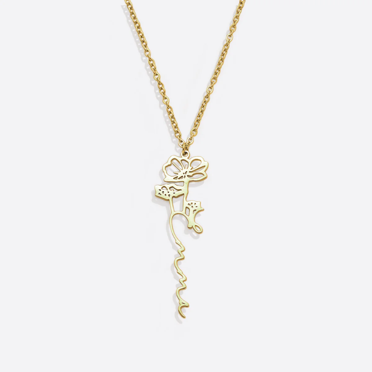 Birth Flower Name Necklace