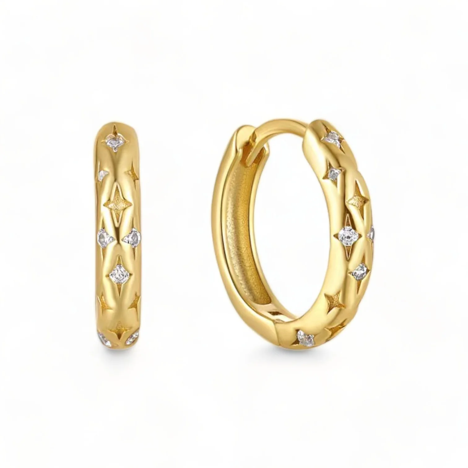 Falling Stars Huggie Hoop Earrings