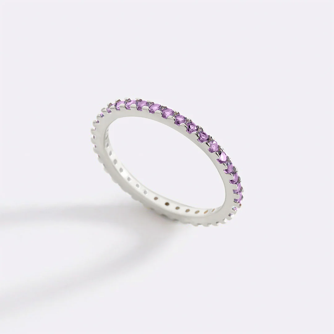 June Birthstone Eternity Stacking Ring