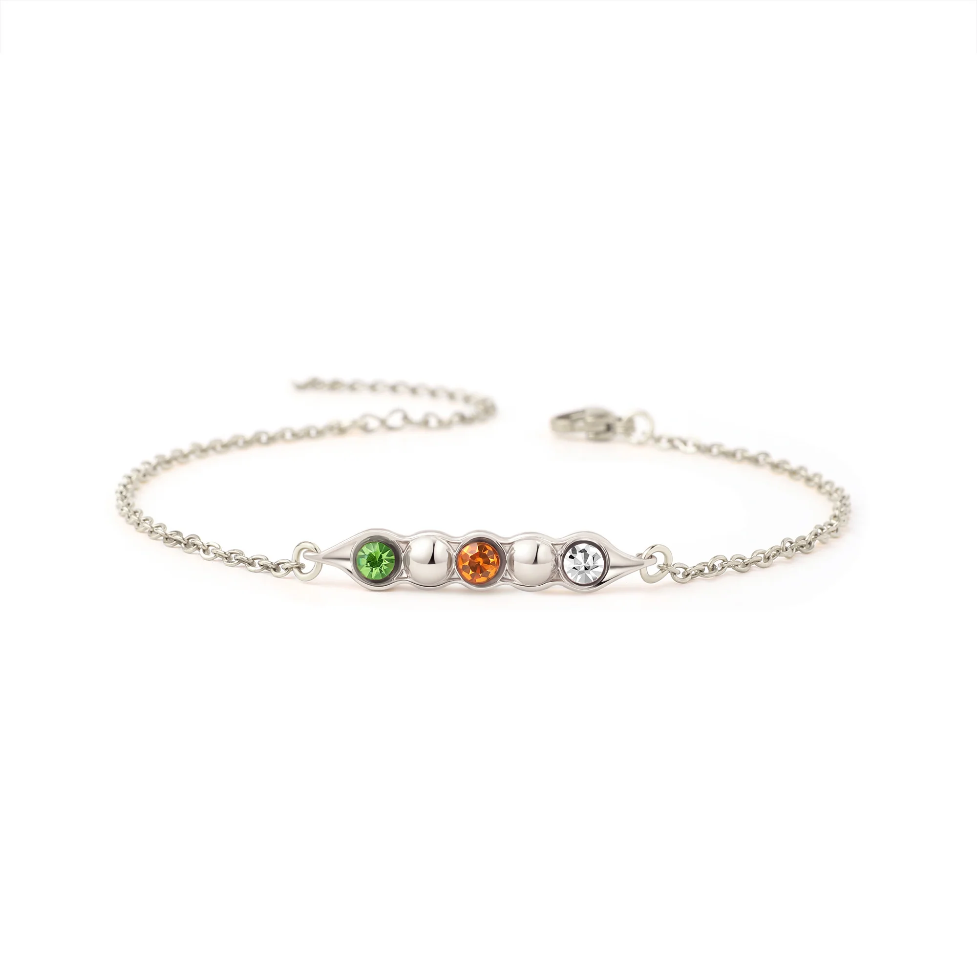 Peas in a Pod Birthstone Bracelet