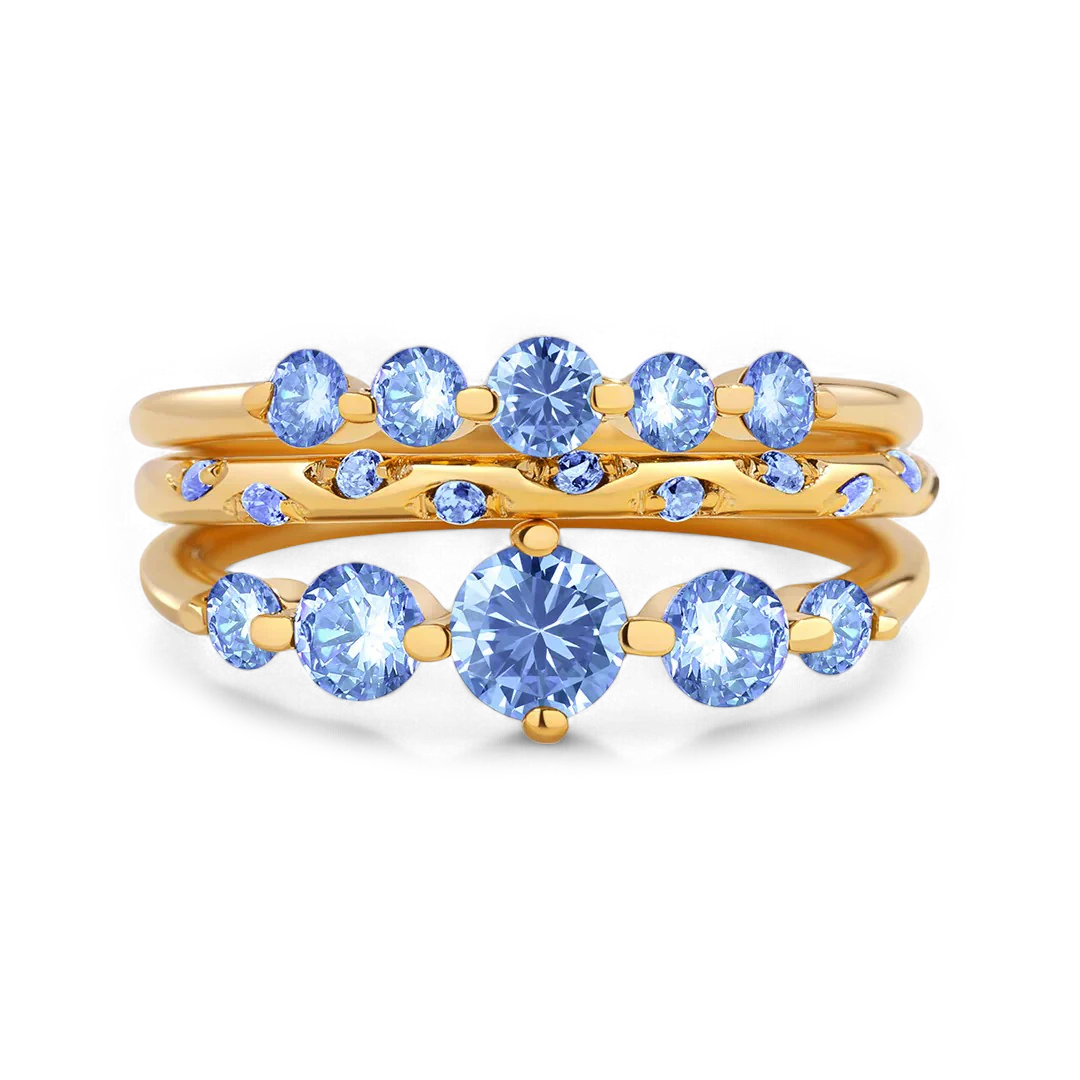 Birthstone Stacking Ring Set