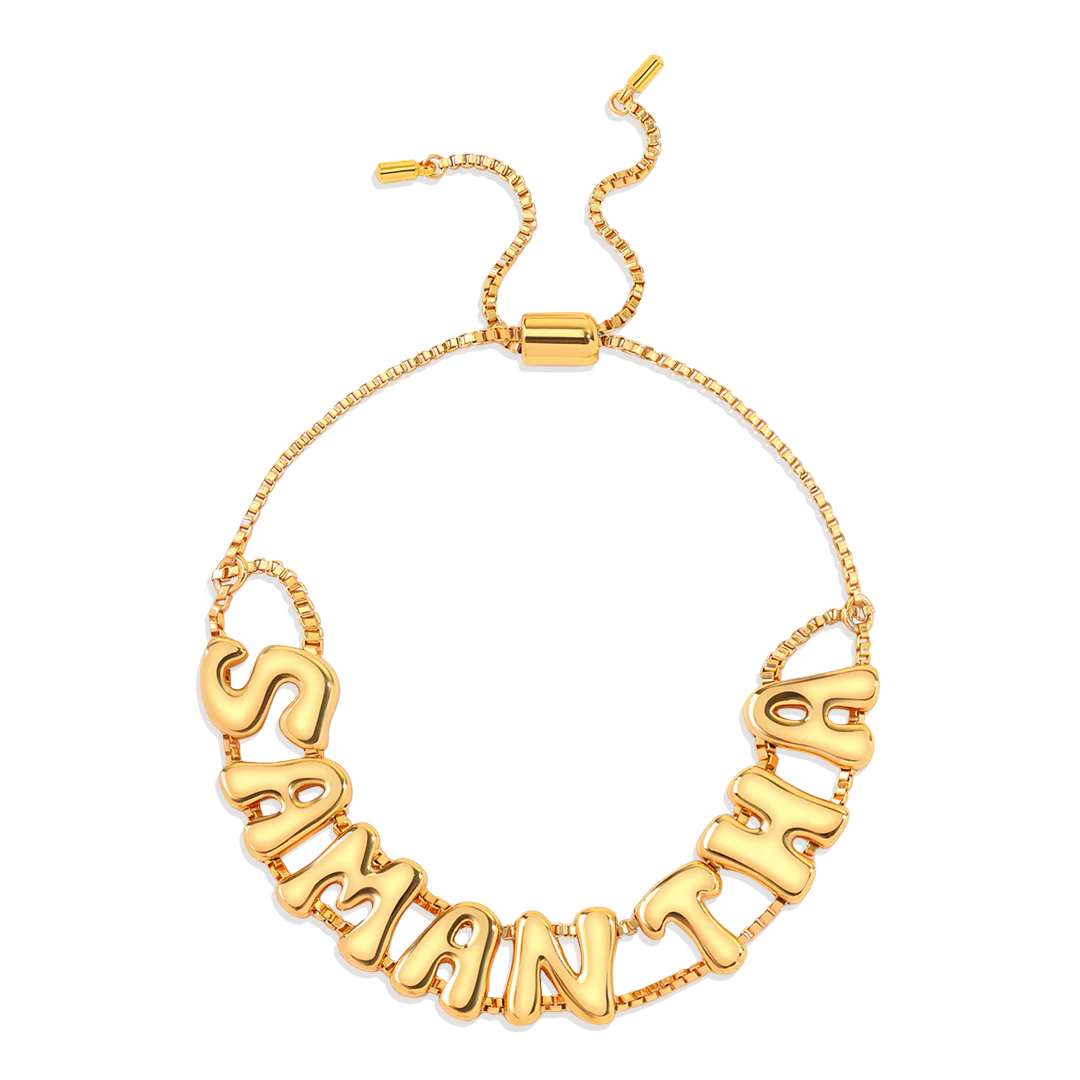 Groovy Adjustable Chain Name Bracelet