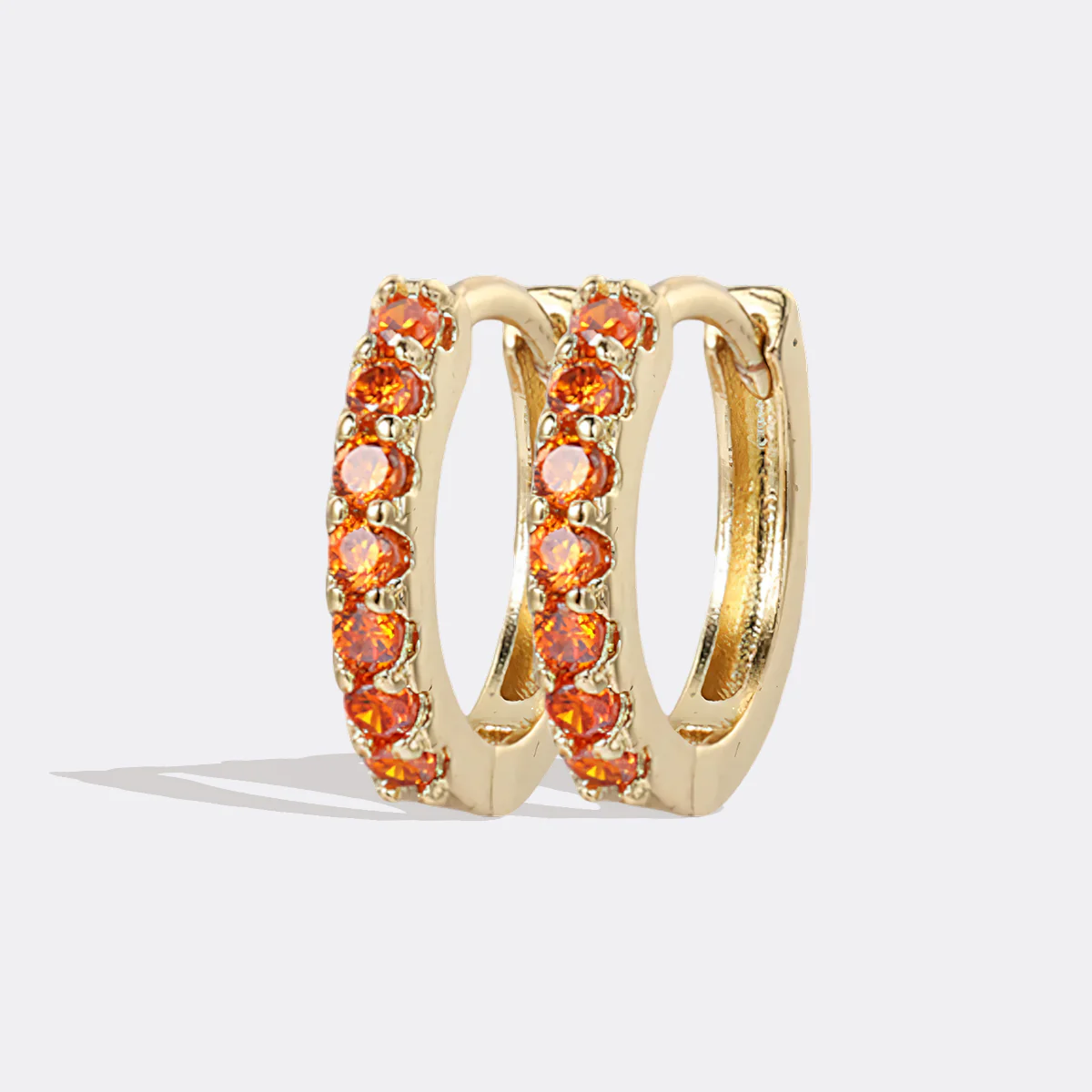 Gemstone Sleeper Huggie Hoop Earrings