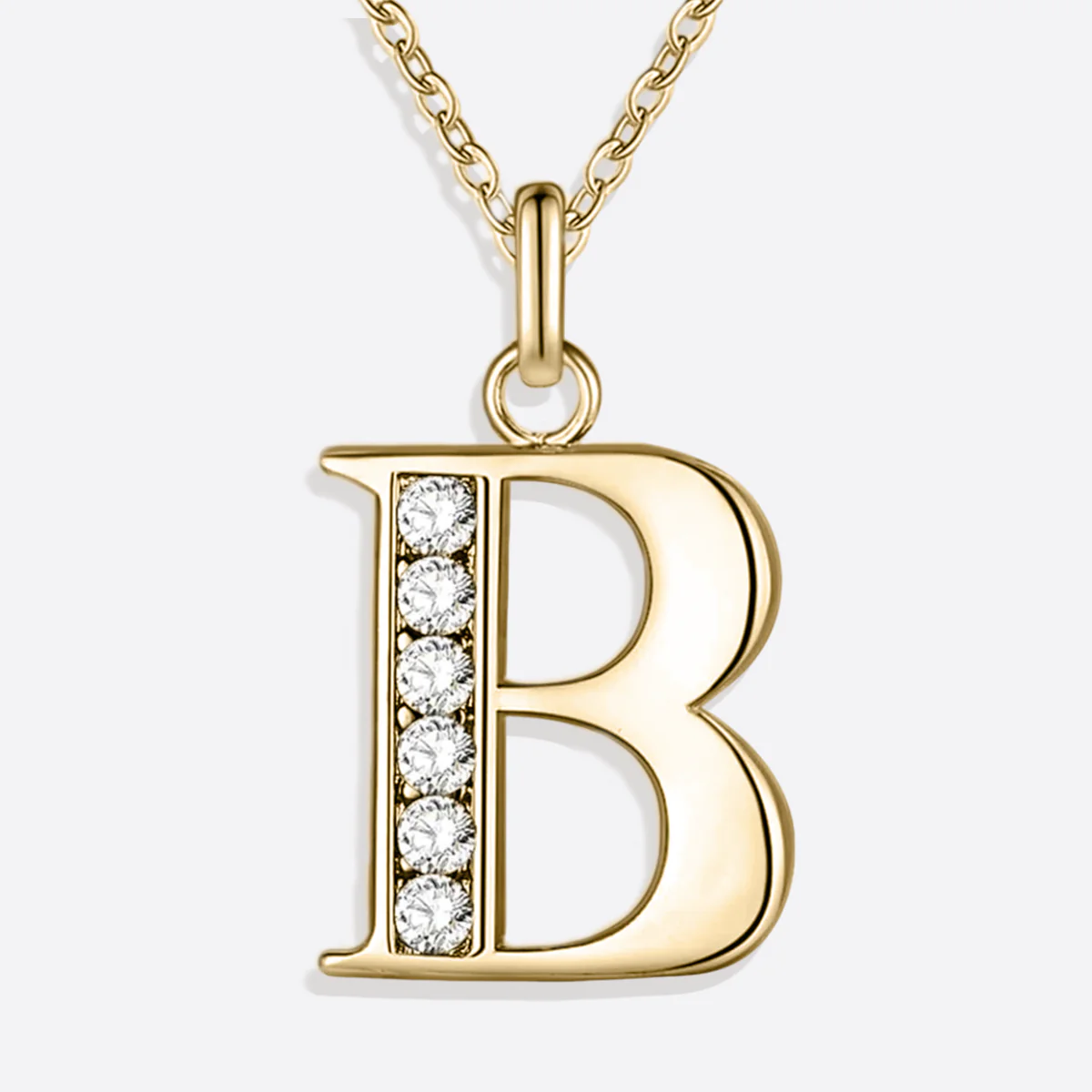 Crystal Accent Letter Satellite Necklace