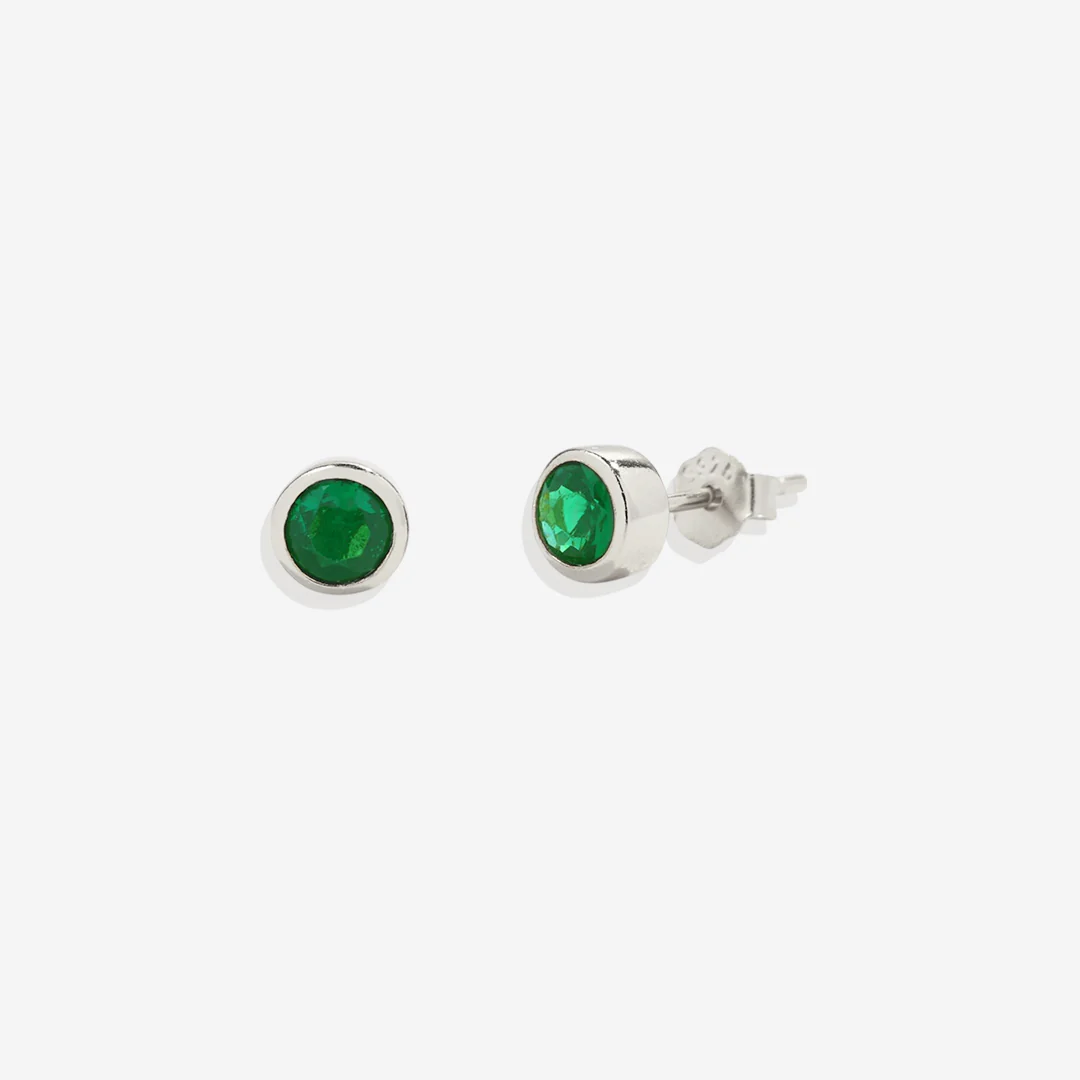 Birthstone Bezel Studs