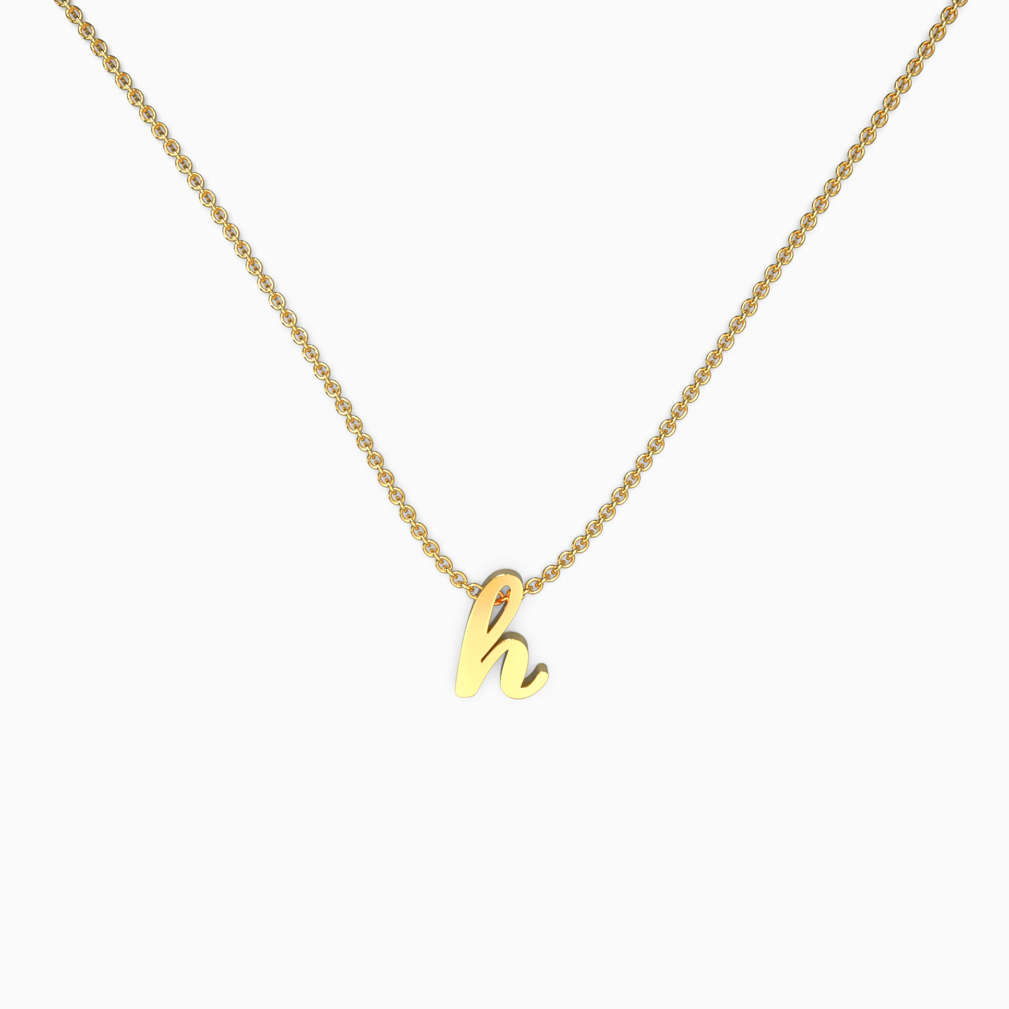 Tiny Script Initial Necklace