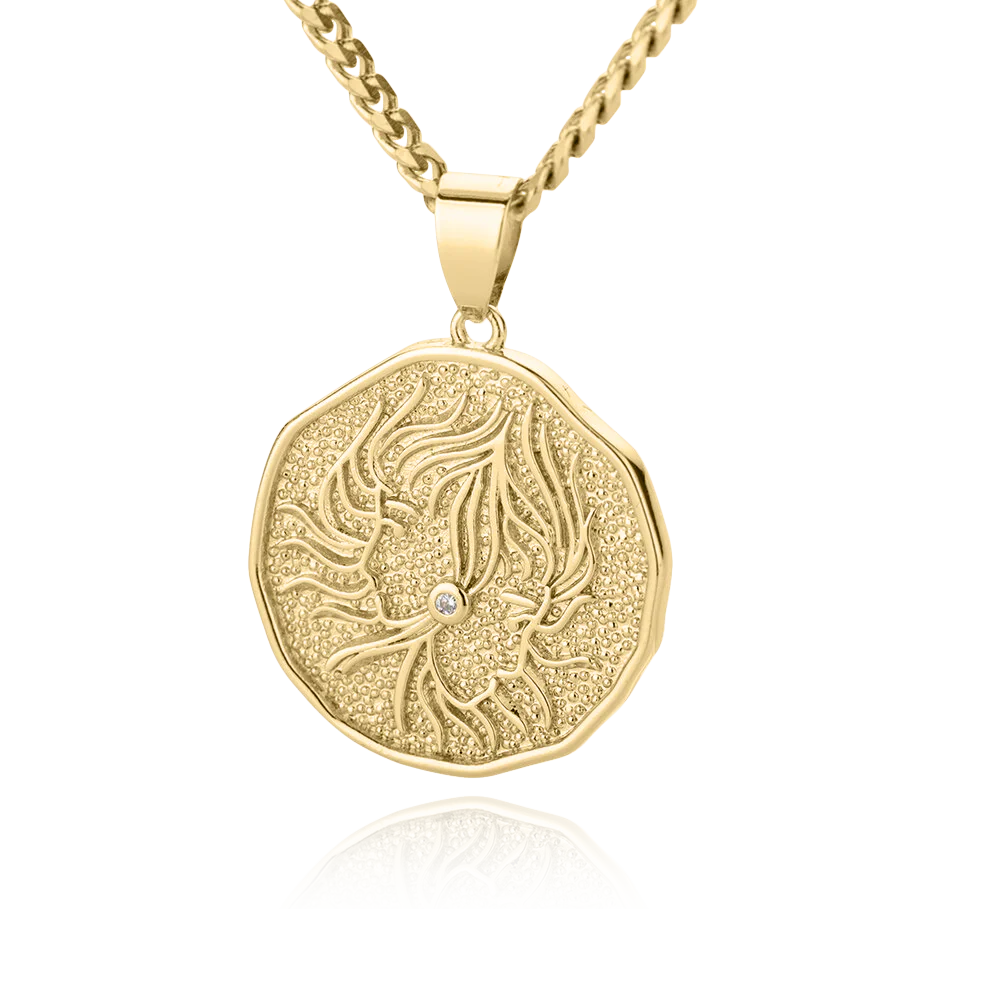 Astrological Sign Coin Pendant Necklace