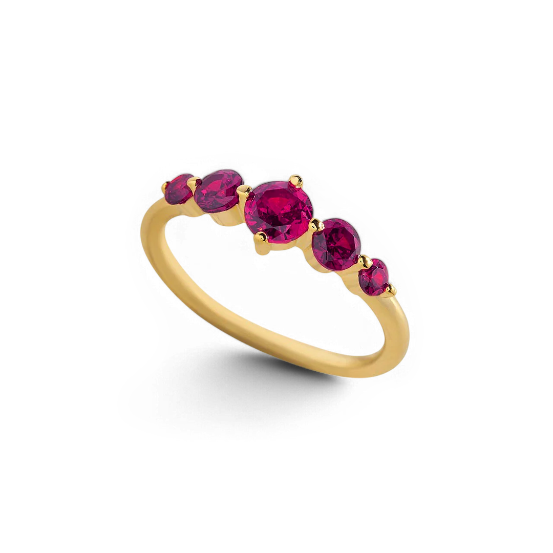 Five Stone Statement Birthstone Ring