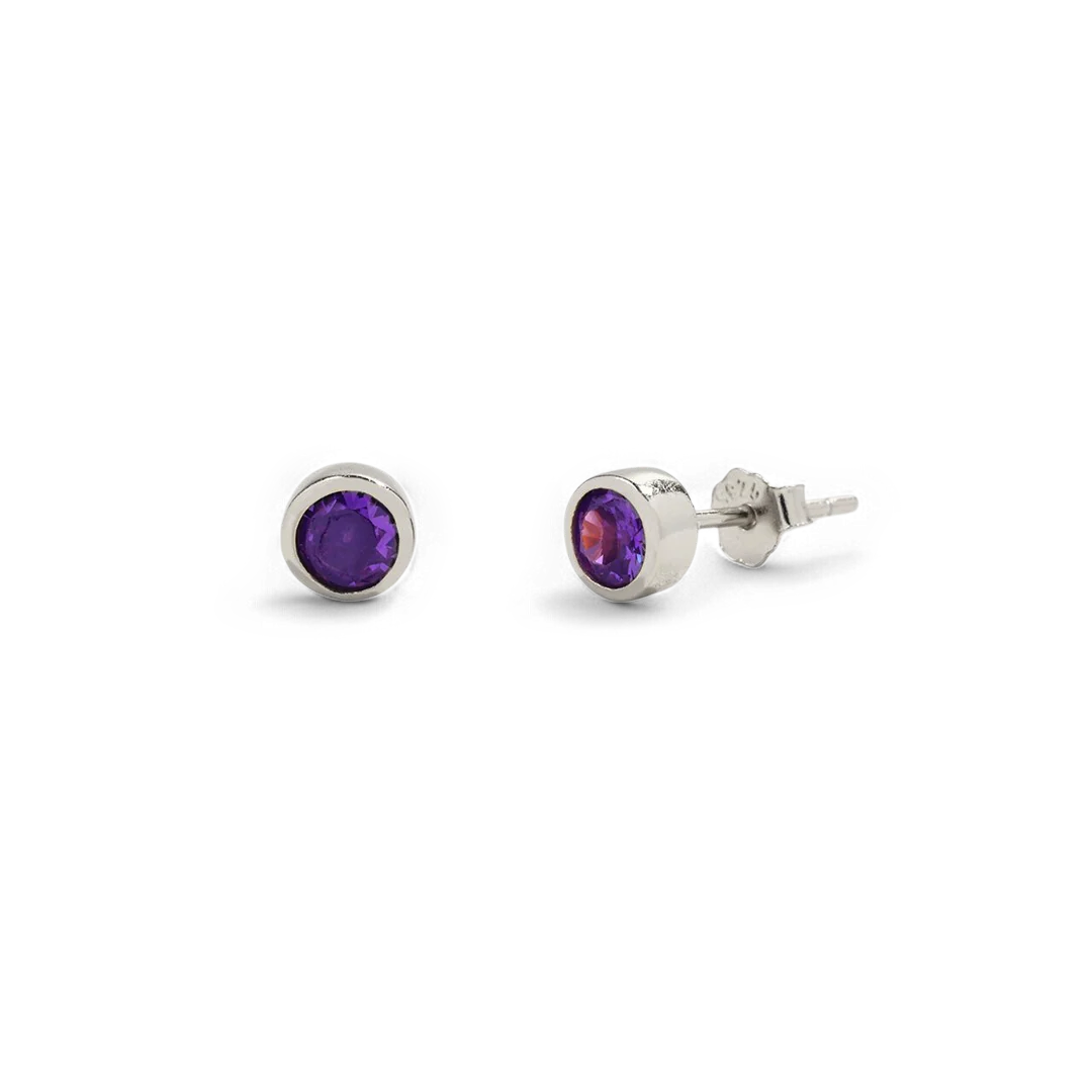 Birthstone Bezel Studs