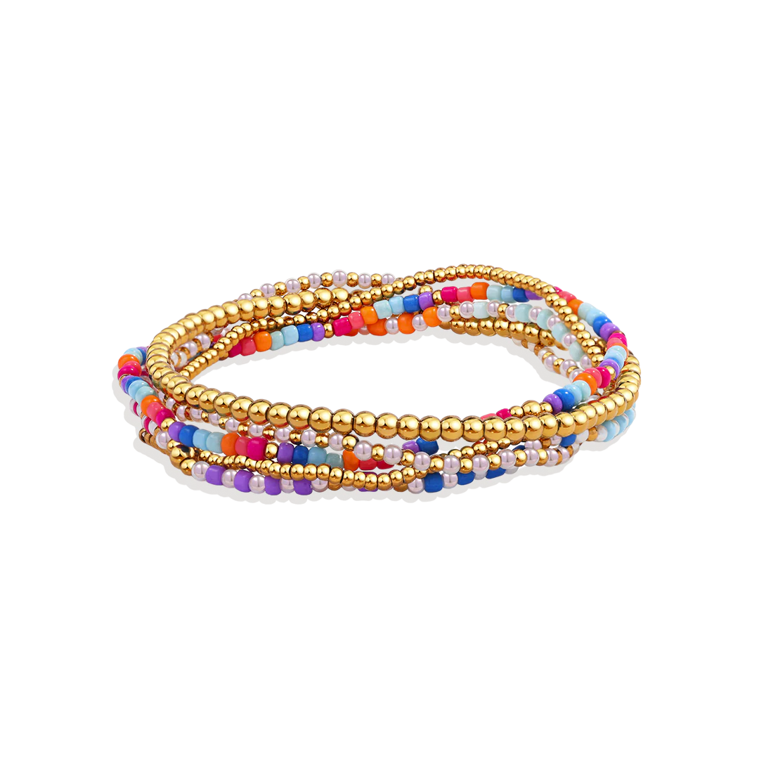 Summer Beaded Bracelet Stacking Set