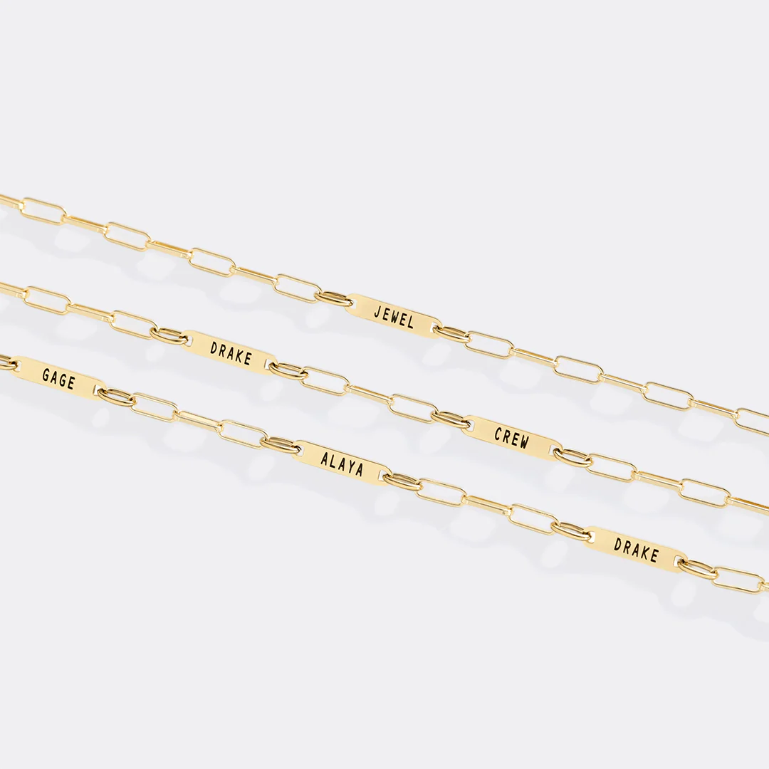 Paperclip Necklace With Personalized Names